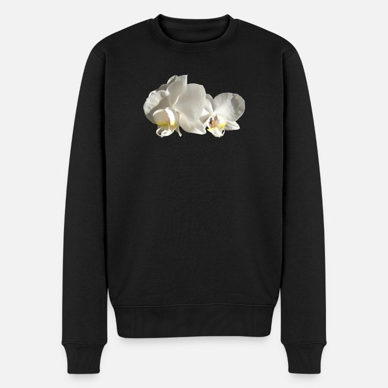 Orchidée blanche - Pull Premium bio Homme - noir