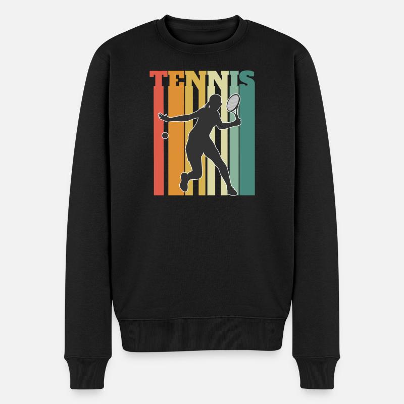 Tennis Damen Retro - Männer Premium Bio Pullover - Schwarz