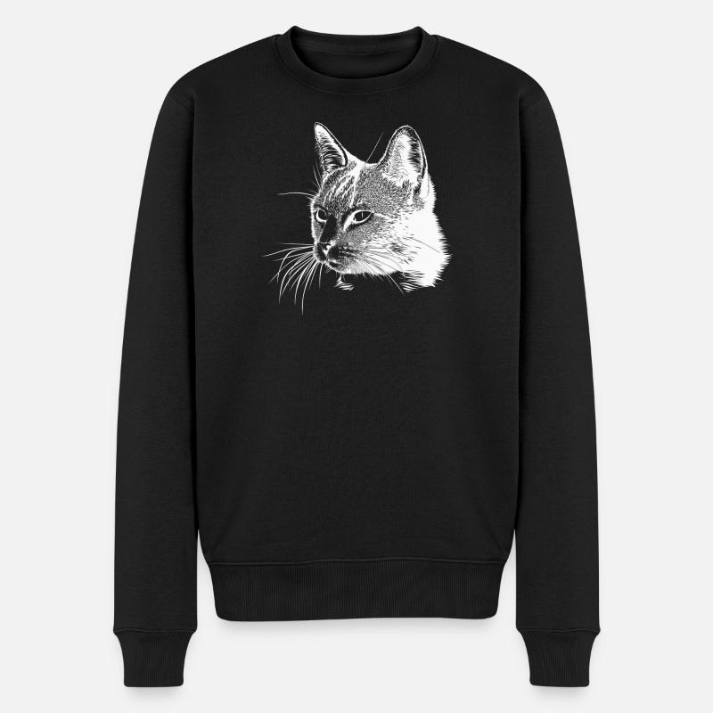 Tête de chat - Blanc - Pull Premium bio Homme - noir