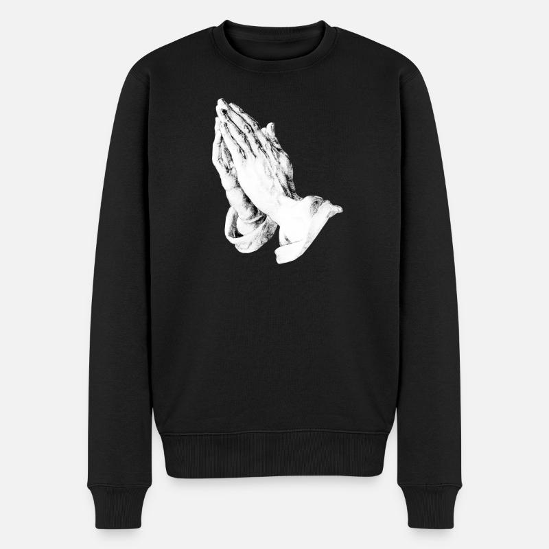 Praying hands | Betende Hände | Albrecht Dürer - Männer Premium Bio Pullover - Schwarz