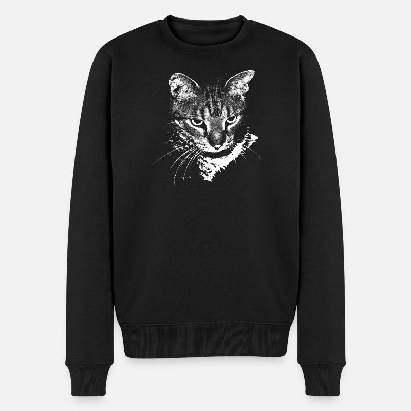 Katze Kätzchen Katzenshirt Geschenk - Männer Premium Bio Pullover - Schwarz