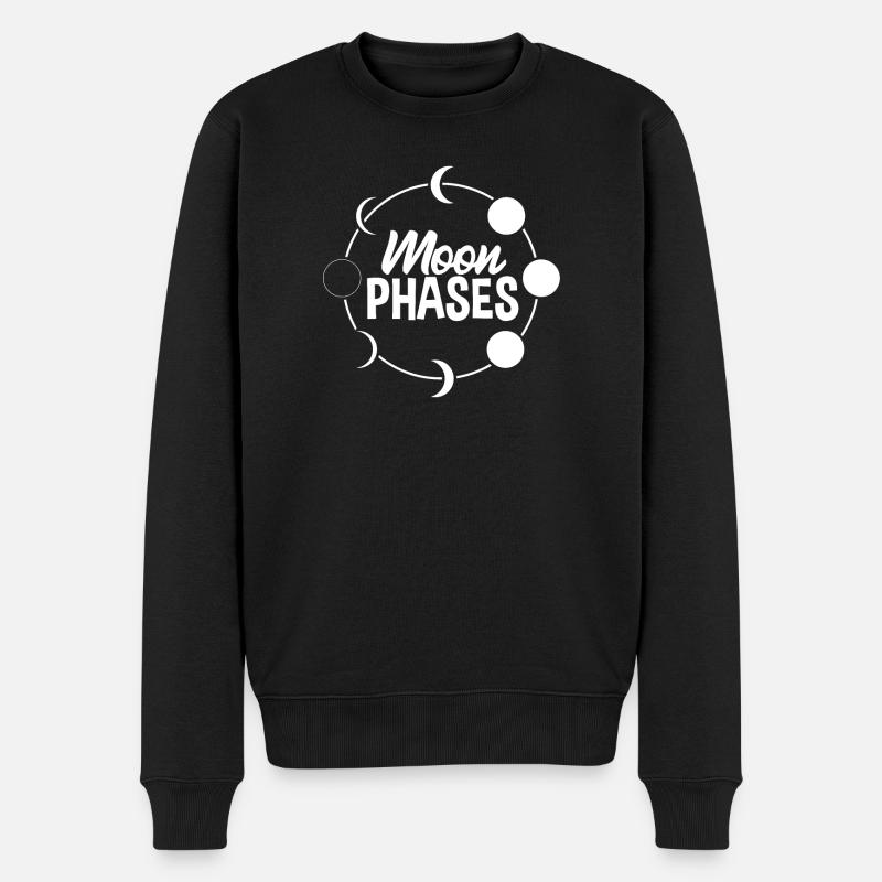 Mondphasen - Männer Premium Bio Pullover - Schwarz