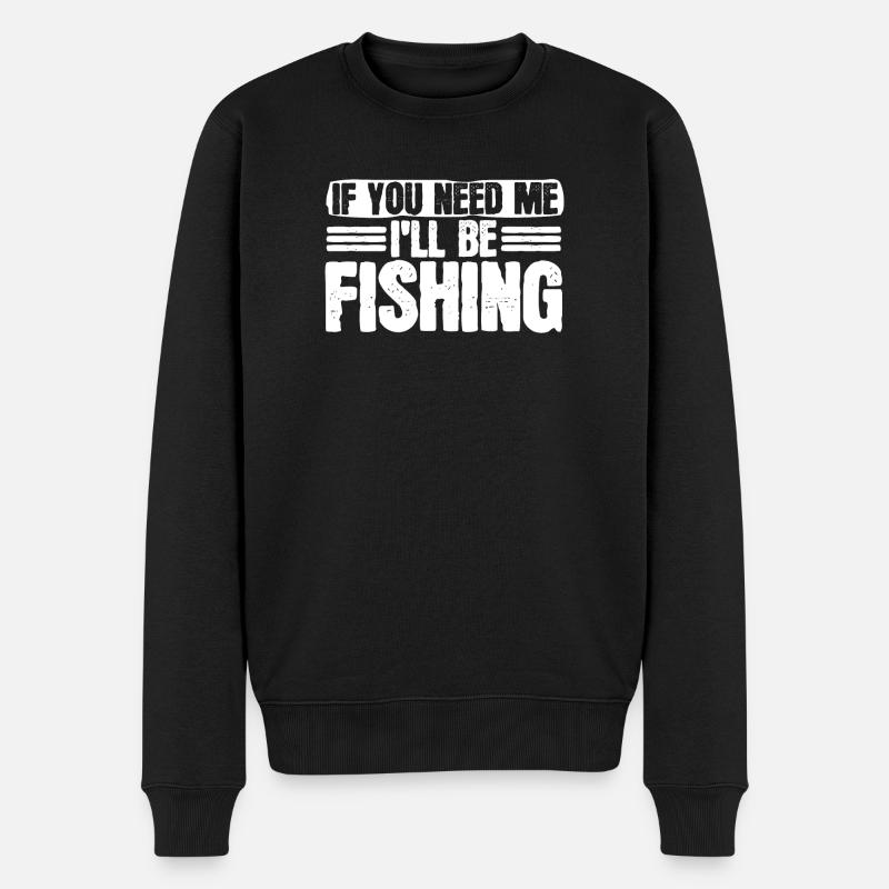 Angler Fischer - Männer Premium Bio Pullover - Schwarz