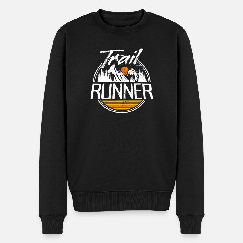 Trail Runner Traillauf Trailrunner Ultra Running - Männer Premium Bio Pullover - Schwarz