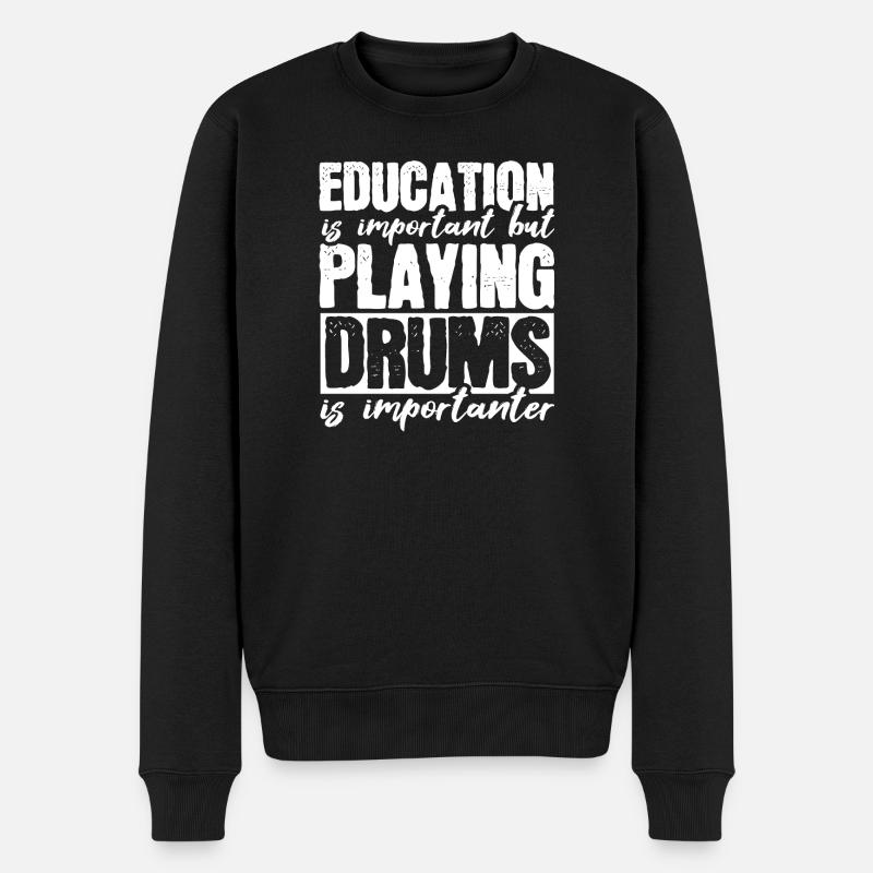 Schlagzeug Schlagzeuger - Männer Premium Bio Pullover - Schwarz