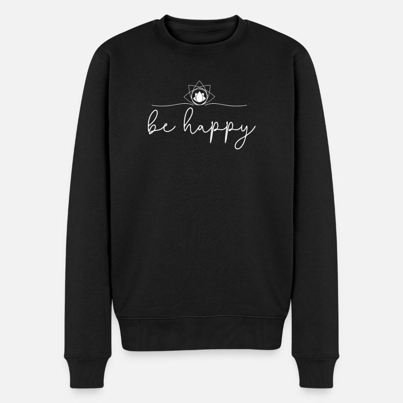 Yoga Pilates Meditieren - Männer Premium Bio Pullover - Schwarz