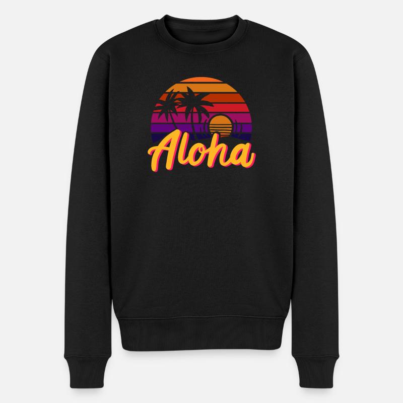 Hawaii Sommer Aloha - Männer Premium Bio Pullover - Schwarz