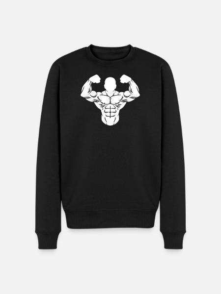 Bodybuilder Strong Man Toning Muscle Sport - Men's Premium Organic Jumper - black