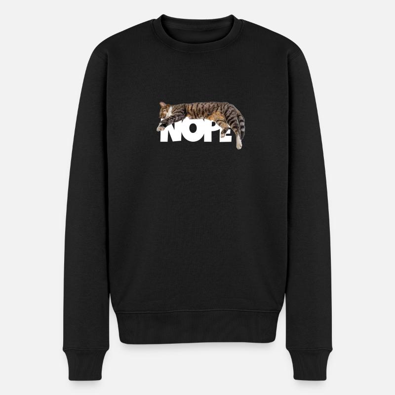 Nope chat - Pull Premium bio Homme - noir