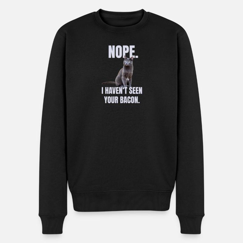 Lustige Katze - Männer Premium Bio Pullover - Schwarz