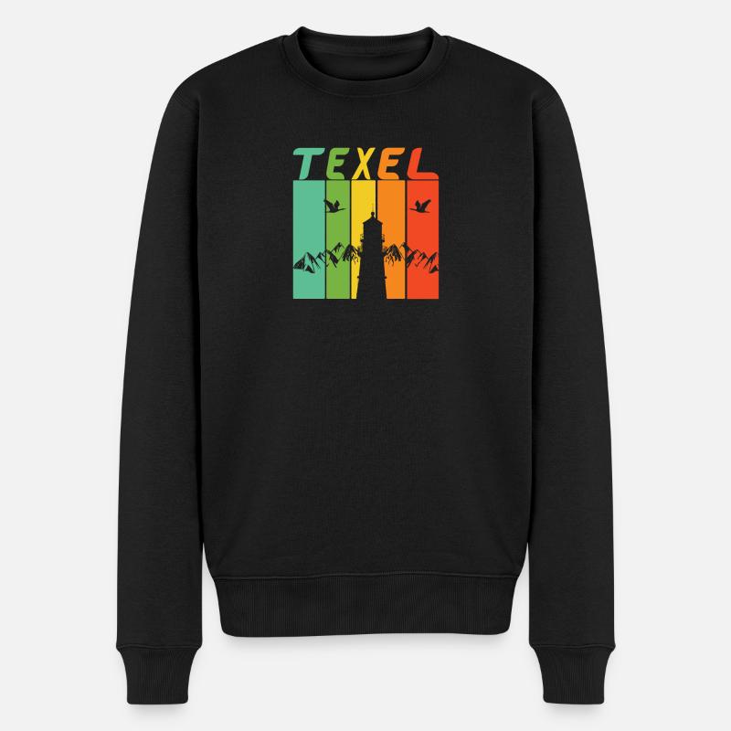 Texel Leuchtturm Design / Geschenk - Männer Premium Bio Pullover - Schwarz