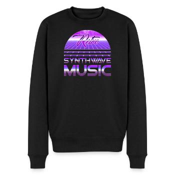 80s Neon Retro Synthwave Musique Electronic Wave - Pull Premium bio Homme - noir - Devant - Nico (187cm)