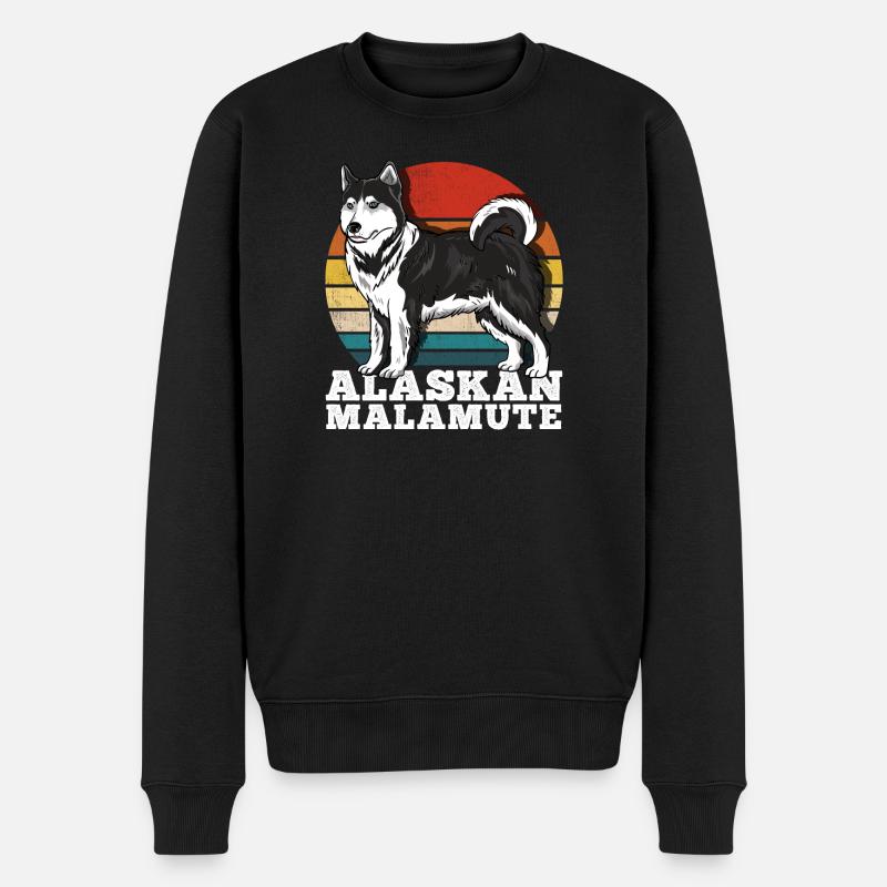 Alaskan Malamute Dog Lover Rétro - Pull Premium bio Homme - noir