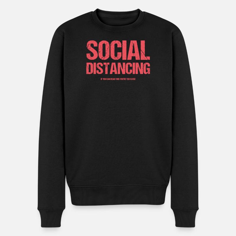 Distanciation sociale - Pull Premium bio Homme - noir