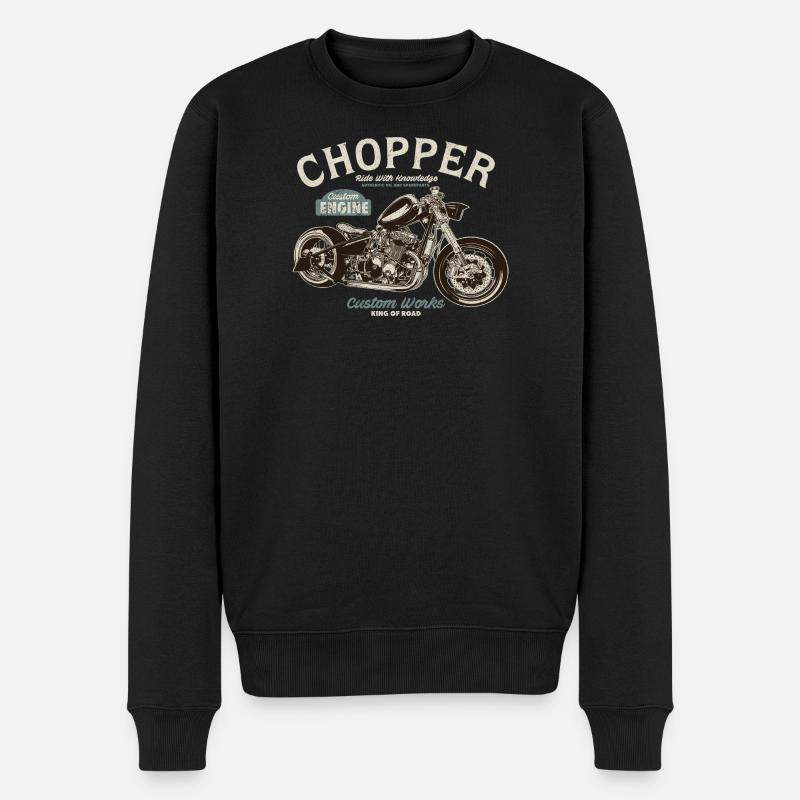 Chopper Custom Engine - Økologisk premium-sweatshirt til mænd - sort