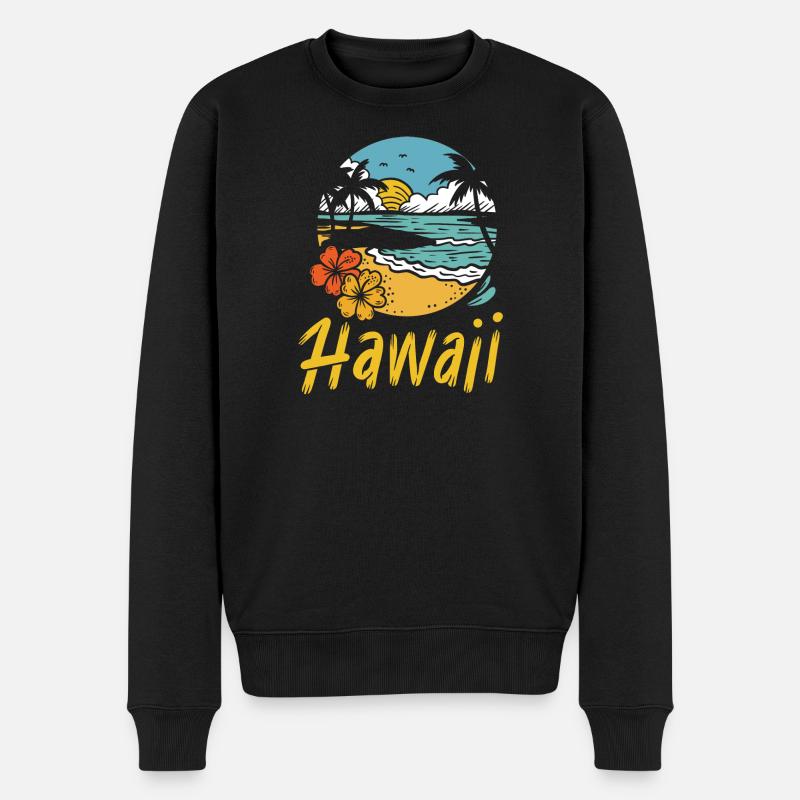 Été de surf à Hawaï - Pull Premium bio Homme - noir