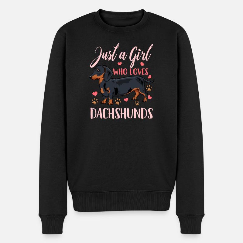 Dackel Dachshund - Männer Premium Bio Pullover - Schwarz