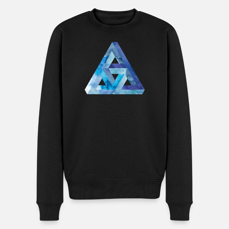 Triangle d'illusion d'optique Escher - Pull Premium bio Homme - noir