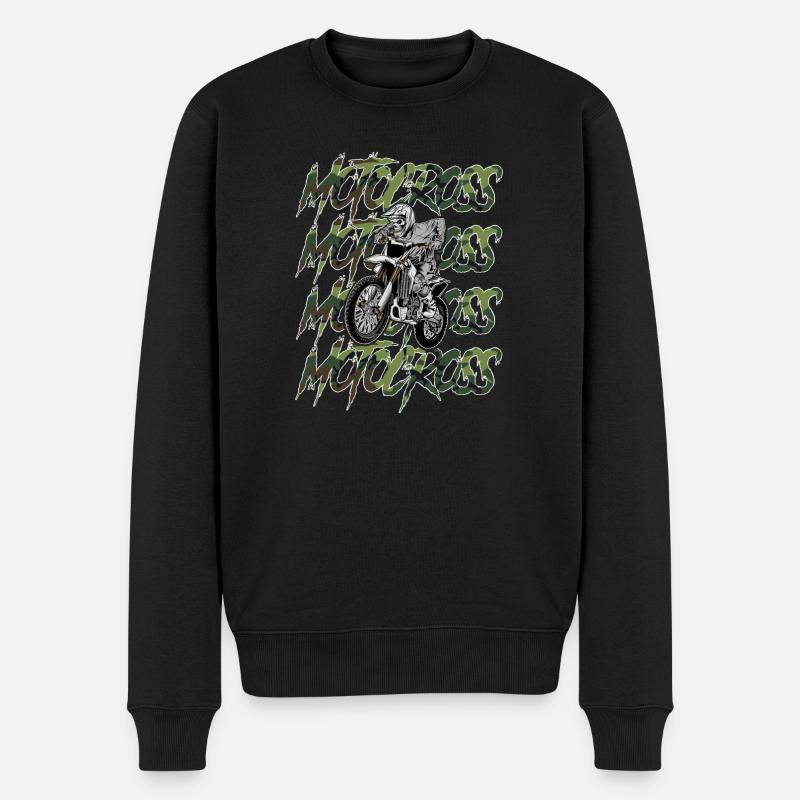 Motocross Camouflage - Männer Premium Bio Pullover - Schwarz