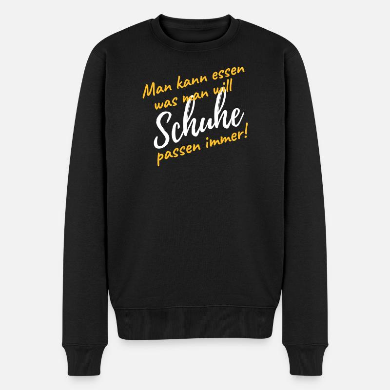 Schuhe kaufen passen immer lustiger Spruch Diät - Männer Premium Bio Pullover - Schwarz