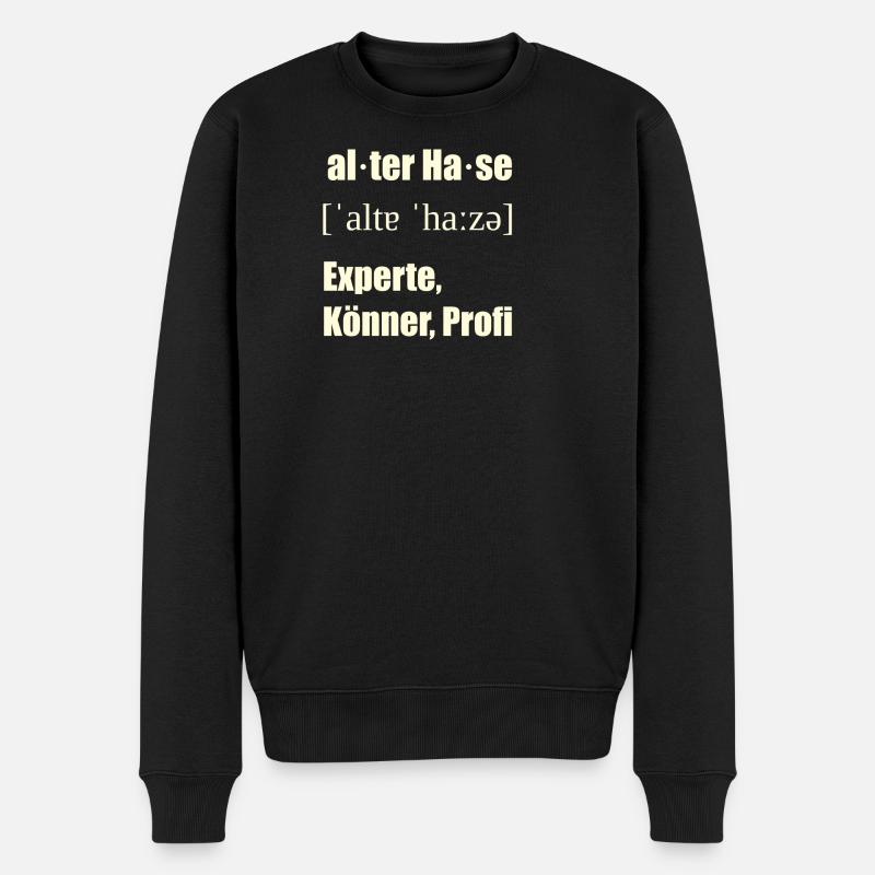 alter Hase - Männer Premium Bio Pullover - Schwarz