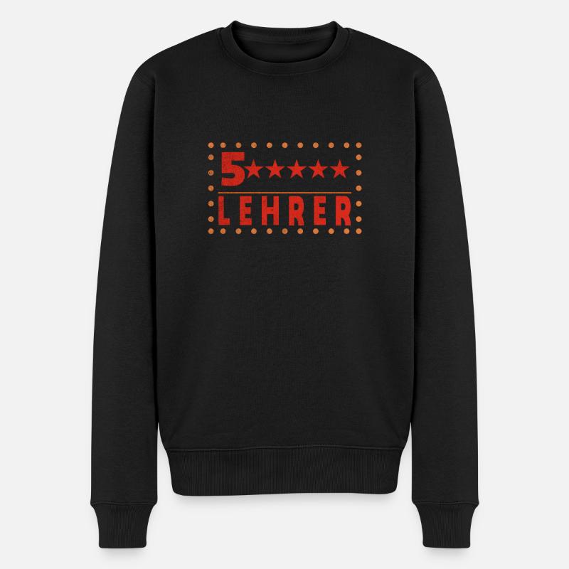 5 Sterne Lehrer / Bester Lehrer - Männer Premium Bio Pullover - Schwarz