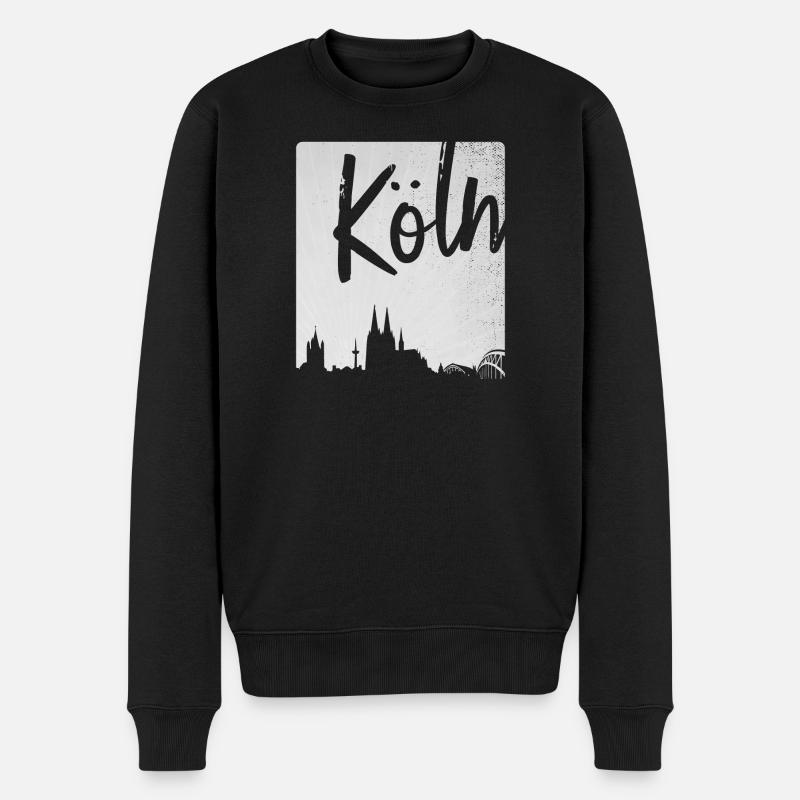 Köln - Männer Premium Bio Pullover - Schwarz
