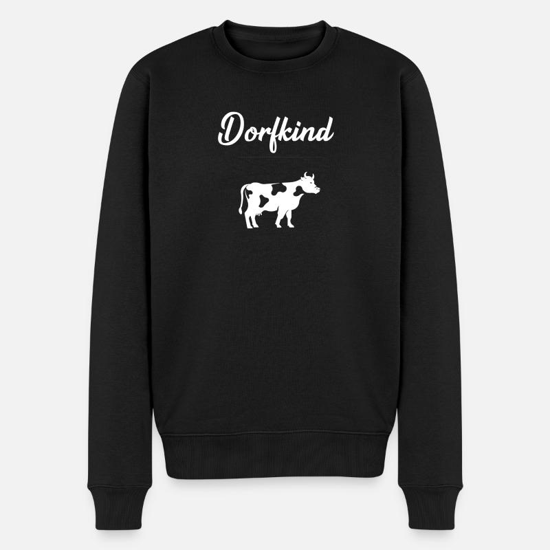 dorfkind Kühe - Männer Premium Bio Pullover - Schwarz