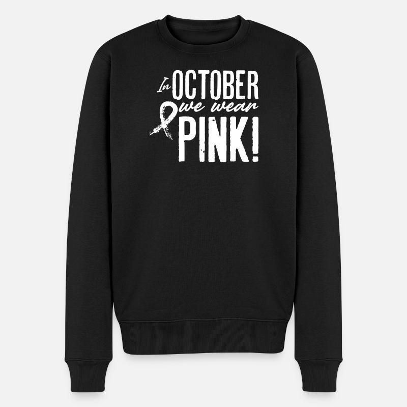 Im Oktober tragen wir Pink - Männer Premium Bio Pullover - Schwarz