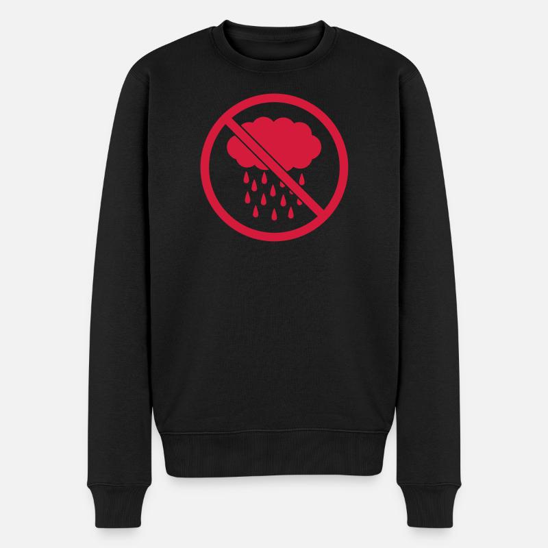 Verboten Schild Regen - Männer Premium Bio Pullover - Schwarz