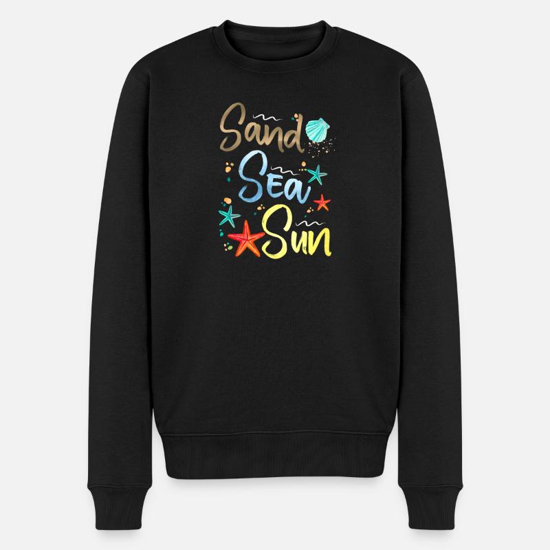 Illustration du soleil du lac de sable - Pull Premium bio Homme - noir