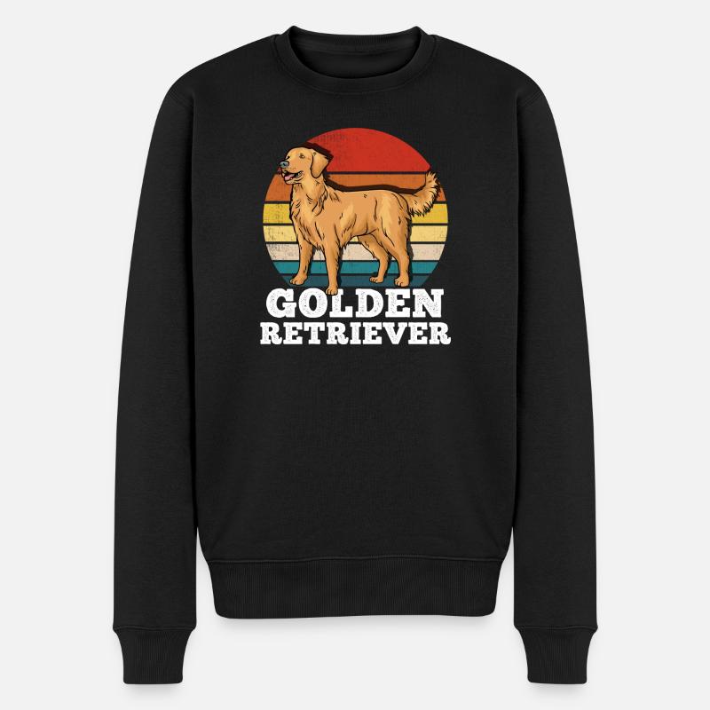 Golden Retriever - Männer Premium Bio Pullover - Schwarz