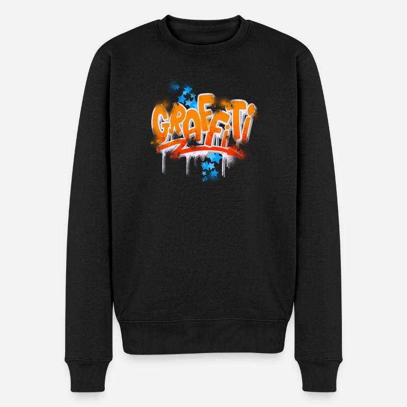 Graffiti - Männer Premium Bio Pullover - Schwarz