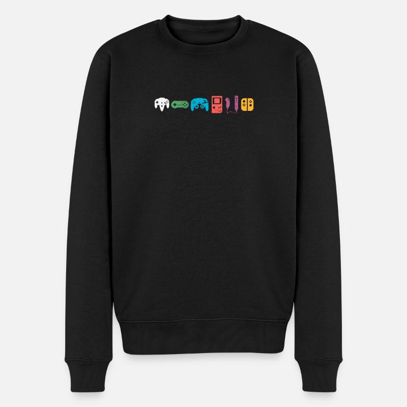 Symboles de jeu classique rétro vintage coloré - Pull Premium bio Homme - noir