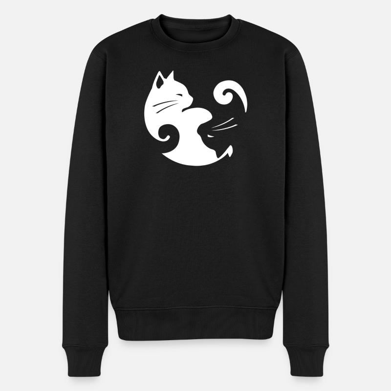 Équilibre du chat Yin Yang - Pull Premium bio Homme - noir