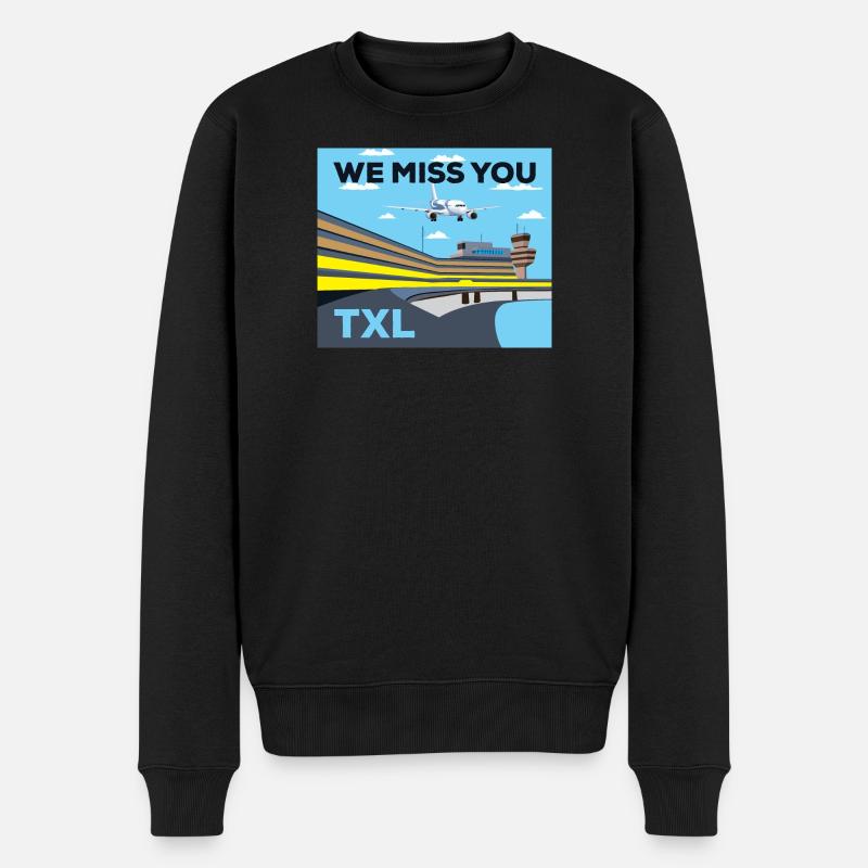 TXL, we miss you, retro - Pull Premium bio Homme - noir