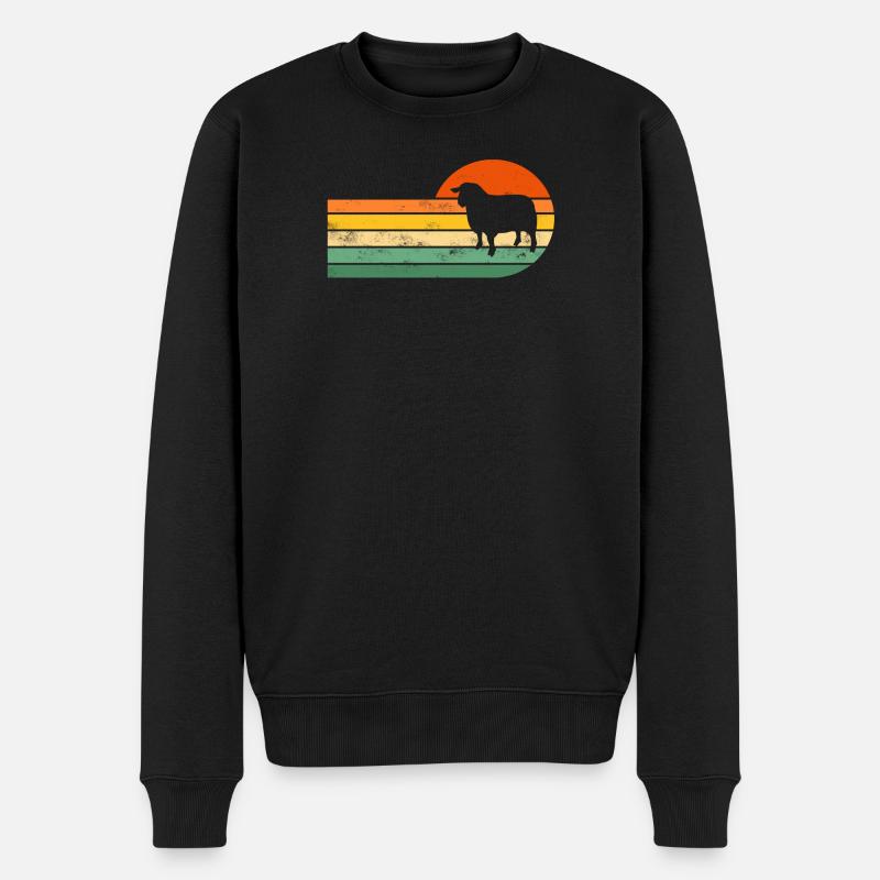 Schaf Schafe - Männer Premium Bio Pullover - Schwarz