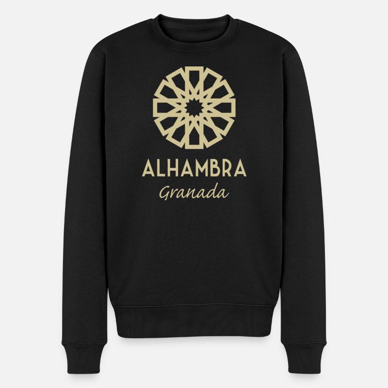 Alhambra Granada 1 - Männer Premium Bio Pullover - Schwarz