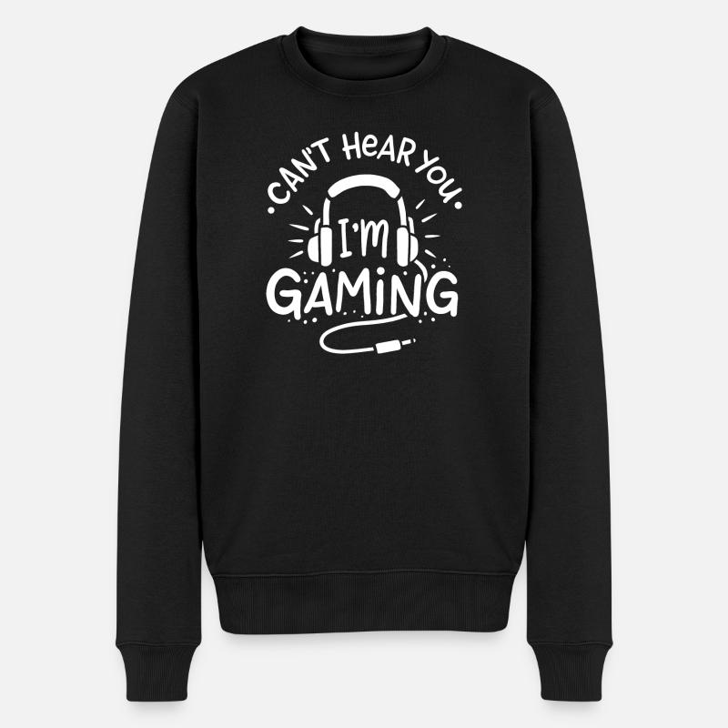 Gaming Headset Gamer - Männer Premium Bio Pullover - Schwarz