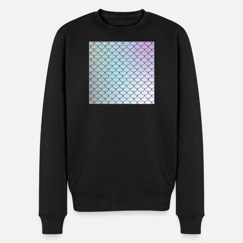 Motif d’écailles de poisson aquarelle - Pull Premium bio Homme - noir