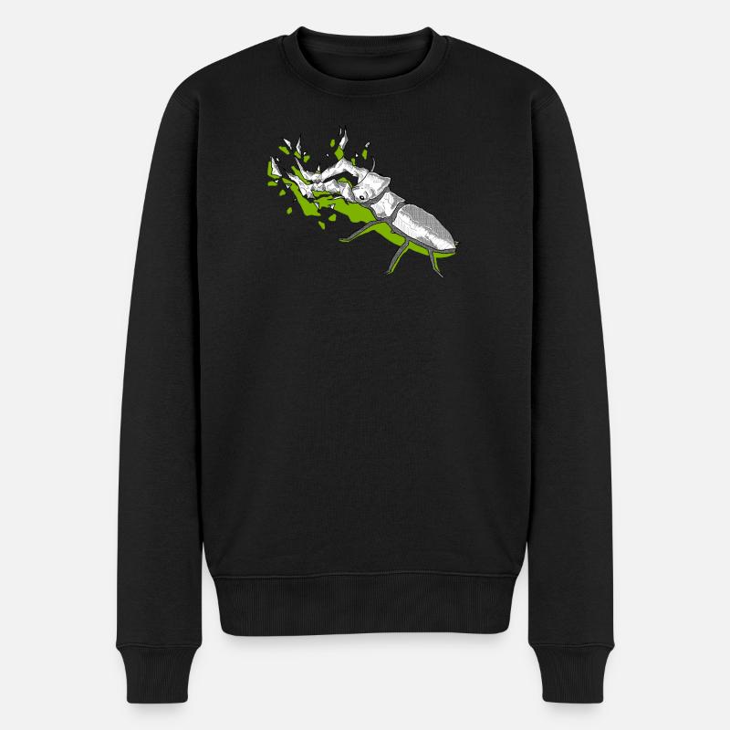 grüner drachen - Männer Premium Bio Pullover - Schwarz