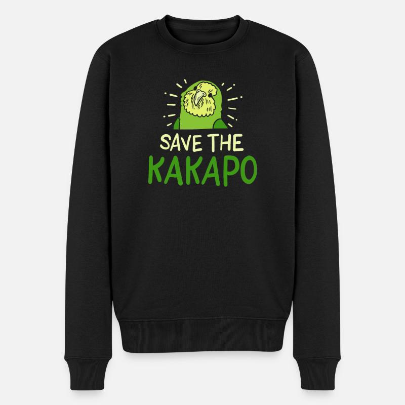 Kakapo - Männer Premium Bio Pullover - Schwarz