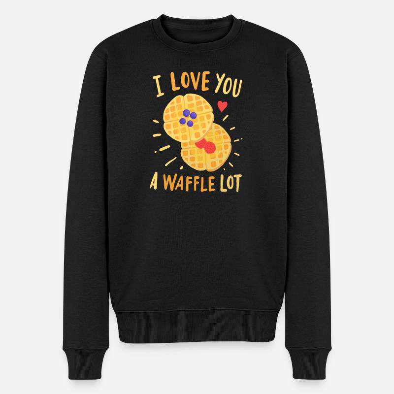 Waffeln Waffelbäcker - Männer Premium Bio Pullover - Schwarz