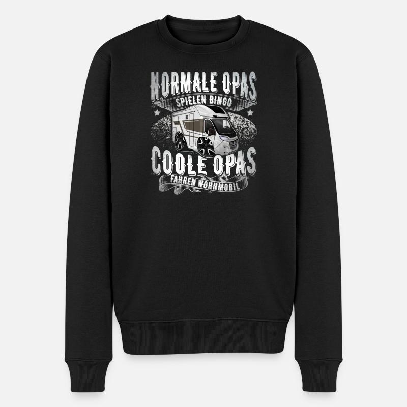 Camping Campen Opa - Männer Premium Bio Pullover - Schwarz
