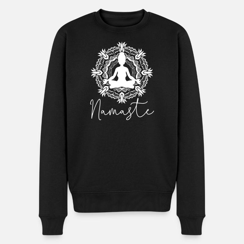 Namaste - Männer Premium Bio Pullover - Schwarz