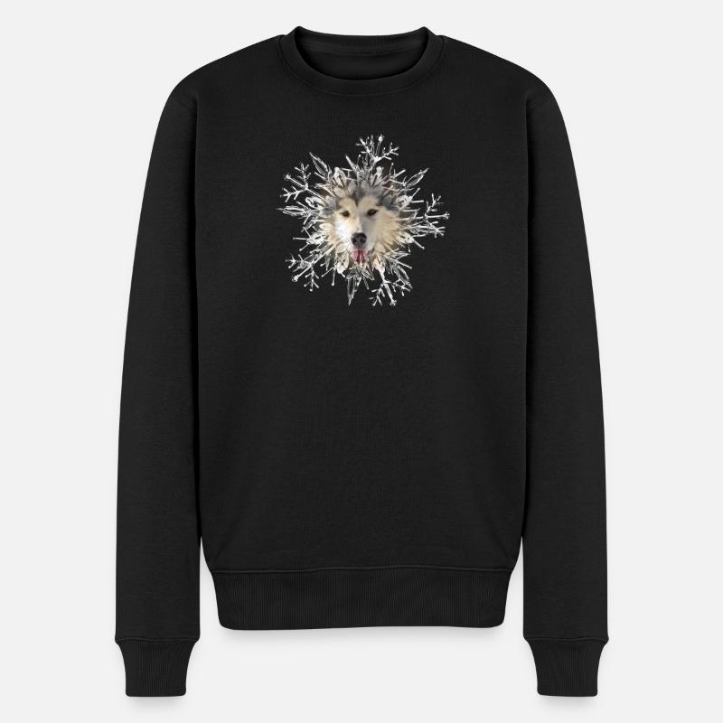 Malamute Kristall - Männer Premium Bio Pullover - Schwarz