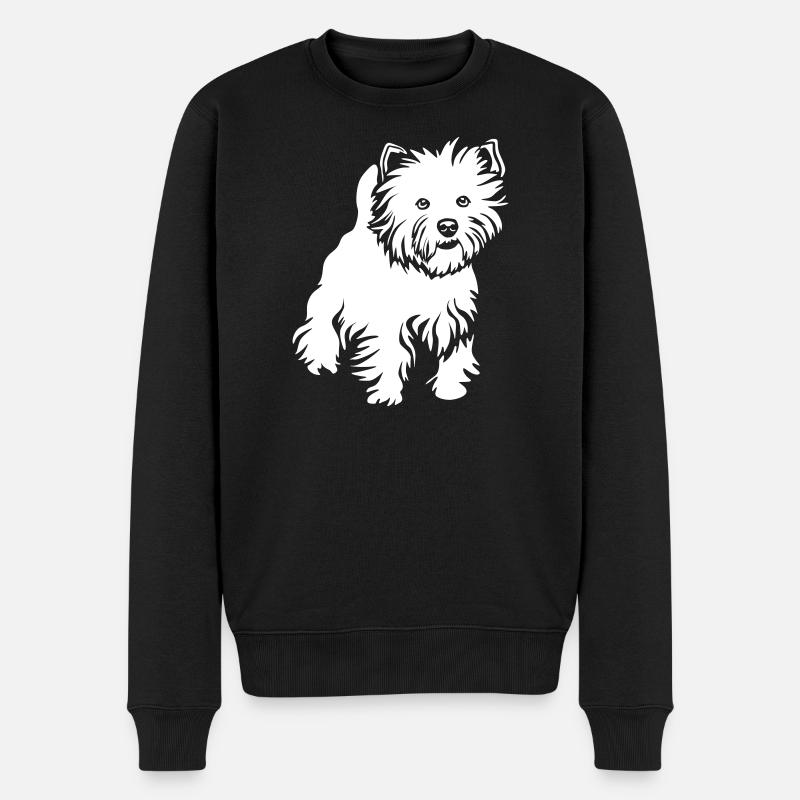 West Highland Terrier "Black Edition" - Pull Premium bio Homme - noir