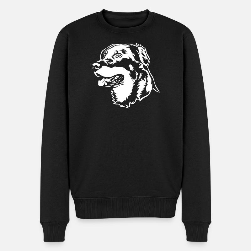 Beauceron Kopf "Black Edition" - Männer Premium Bio Pullover - Schwarz