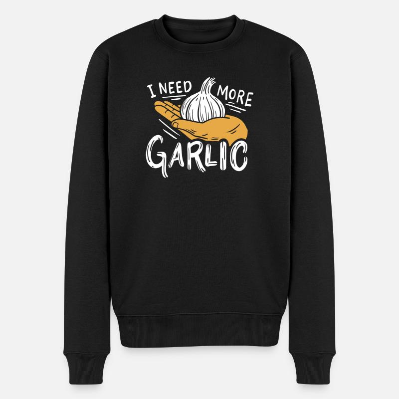 Knoblauch - Männer Premium Bio Pullover - Schwarz