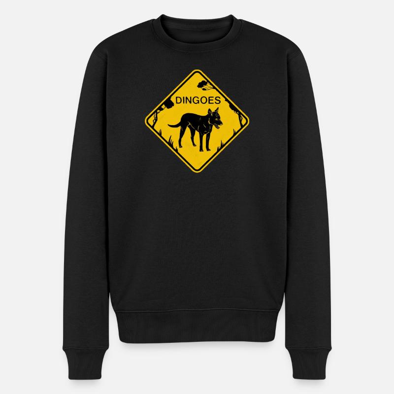 Dingo panneau de signalisation jaune - Pull Premium bio Homme - noir